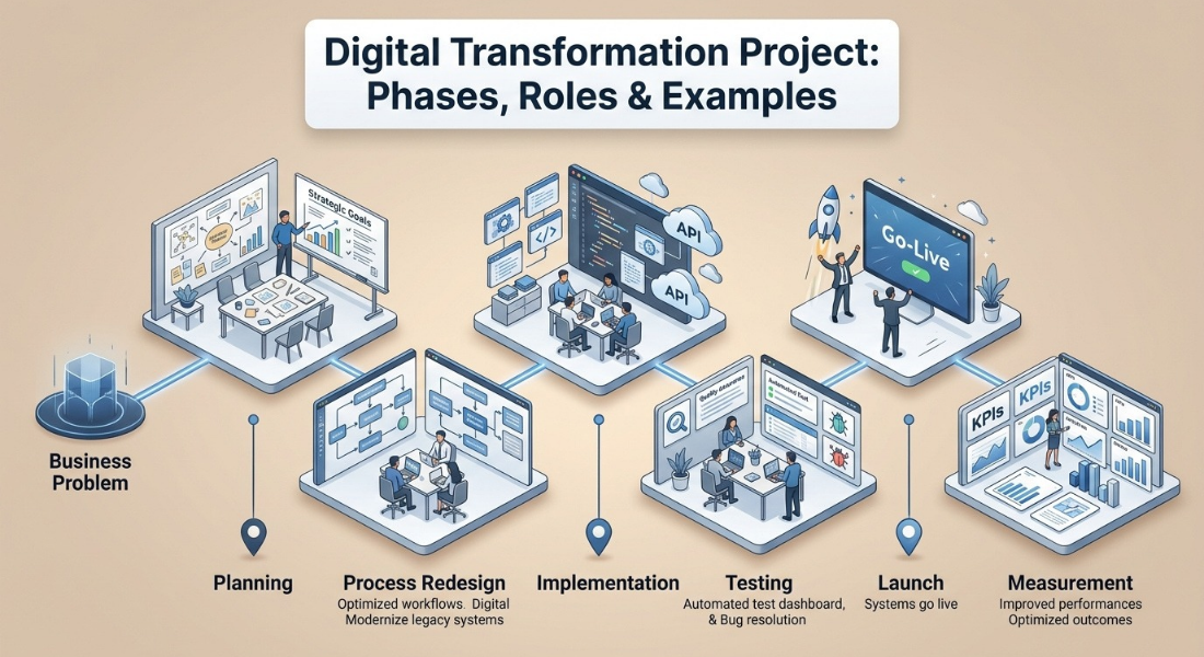 Digital Transformation Project: Phases, Roles & Examples